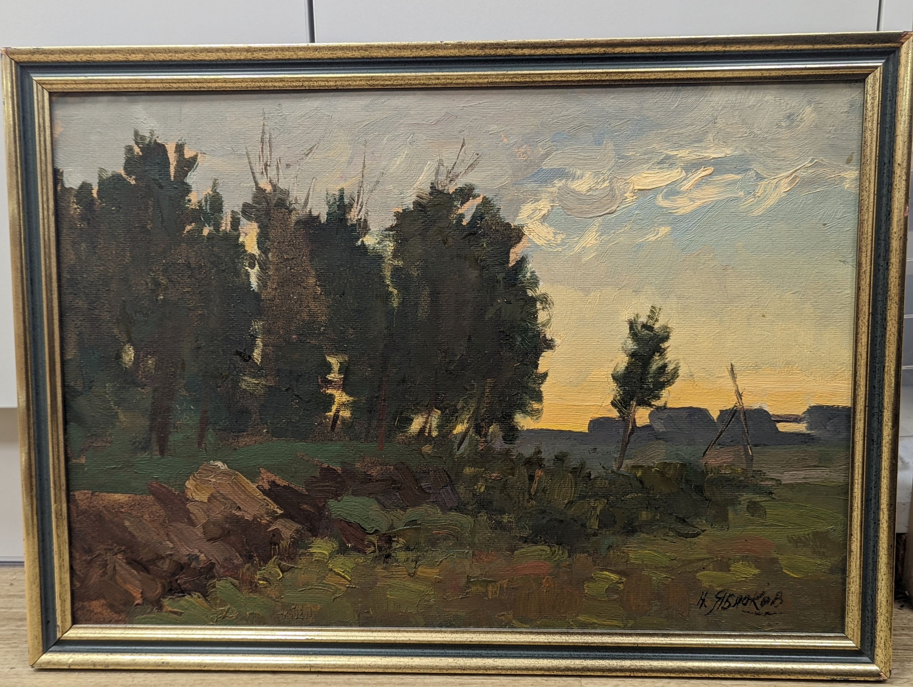 Nikolai Alexandrovich Yablokov, (1922-) oil on board, forest landscape, dated 1970, 34 x 49cm